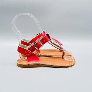 Salt Water Sandals Girls 9 Hot Pink Leather Buckle Ankle Strap Summer Beach NEW